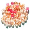 50 6mm Faceted Transparent Pink Bead Mix